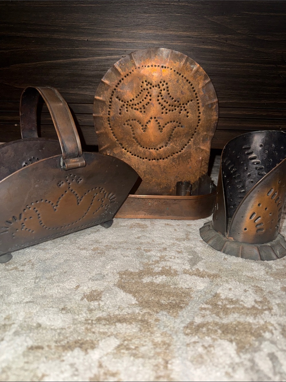 Vintage Pfaltzgraff Solid Copper Village Mold with Patina - 3 pieces